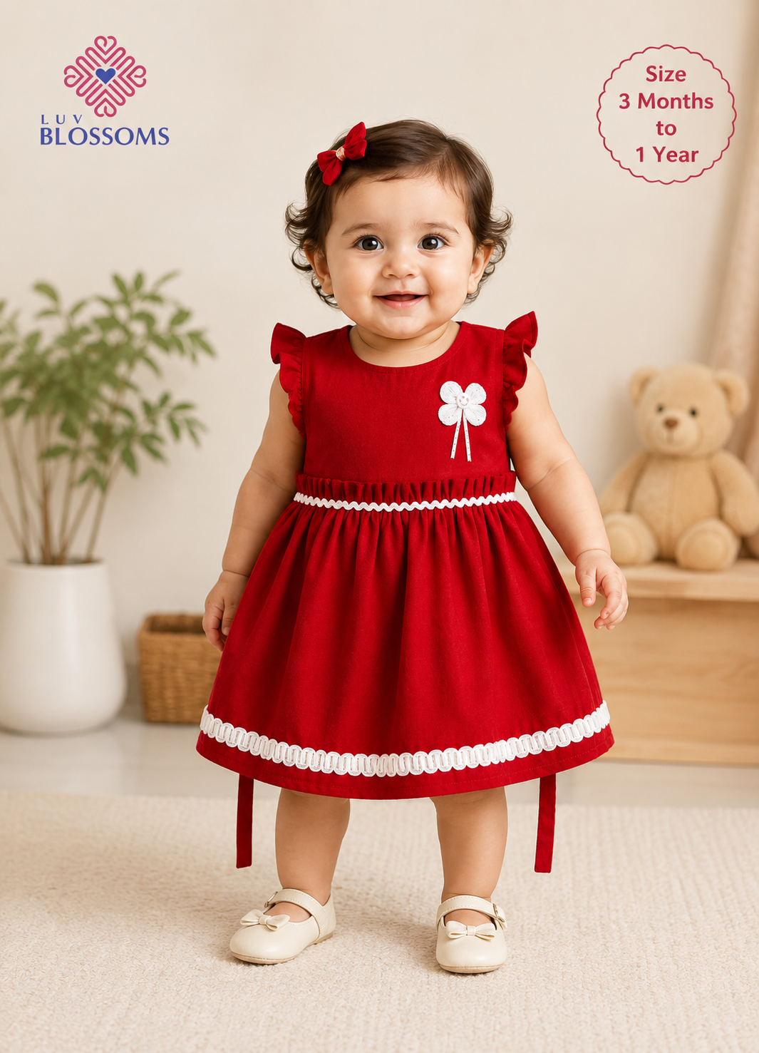 LB1029 Kids Premium Cotton Frock MAROON