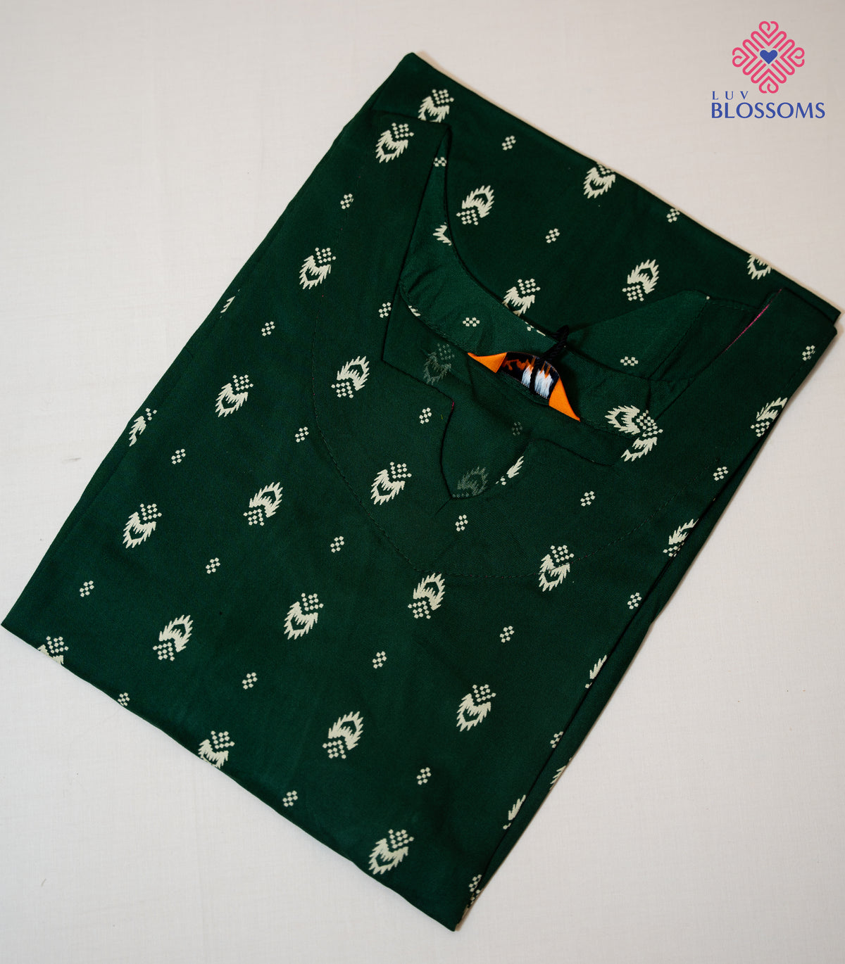 LB1037 Premium Rayon Printed Ladies Kurthi BOTTAL GREEN