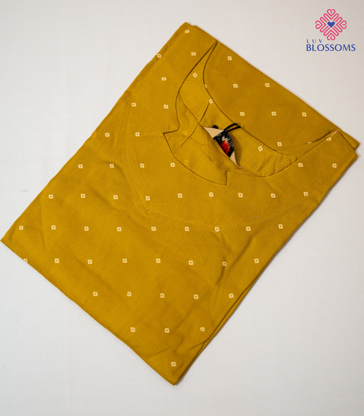 LB1037 Premium Rayon Printed Ladies Kurthi MUSTARD