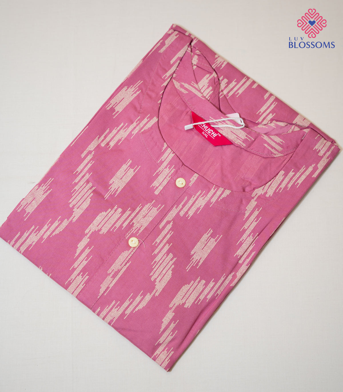 LB1037 Premium Rayon Printed Ladies Kurthi ONION PINK