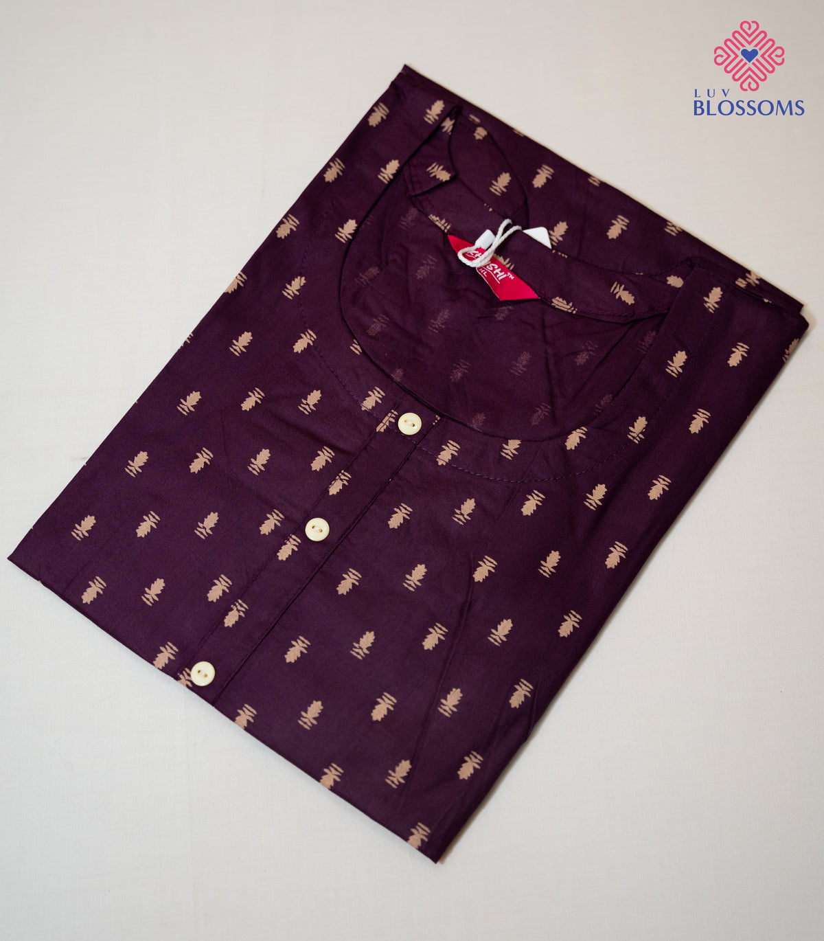 LB1037 Premium Rayon Printed Ladies Kurthi PURPLE
