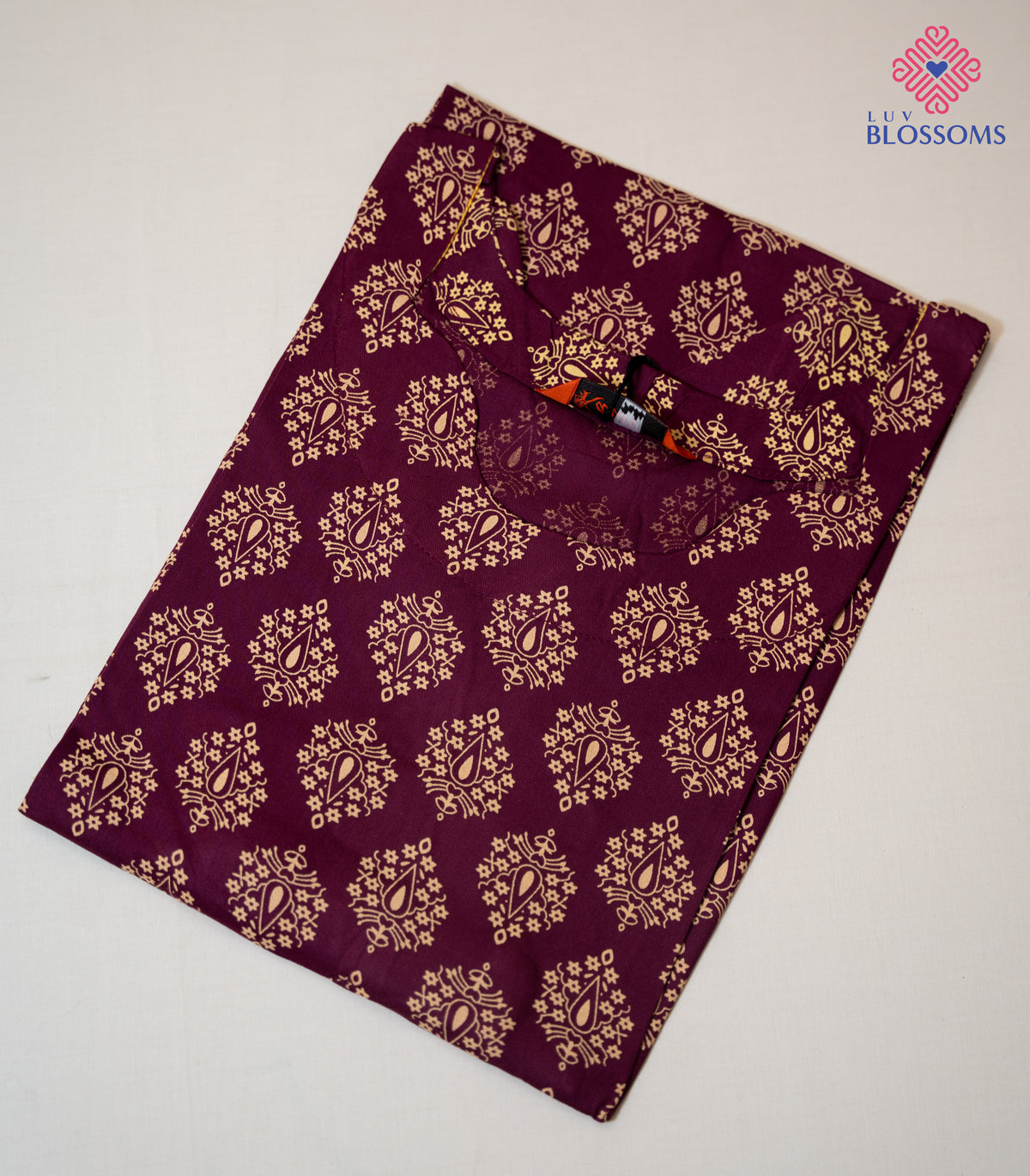 LB1037 Premium Rayon Printed Ladies Kurthi PLUM