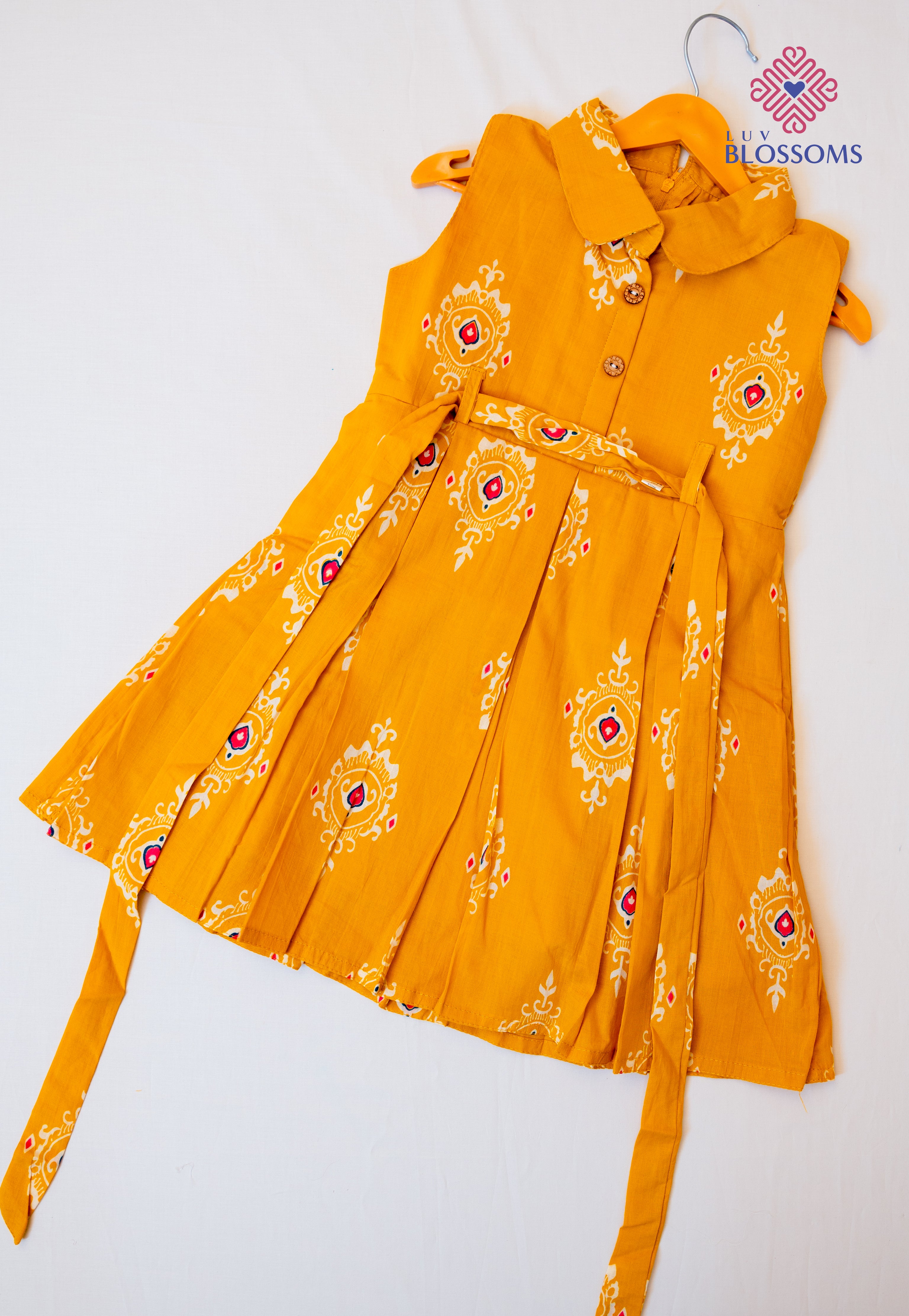 LB1030 Kids Premium Cotton Frock MUSTARD