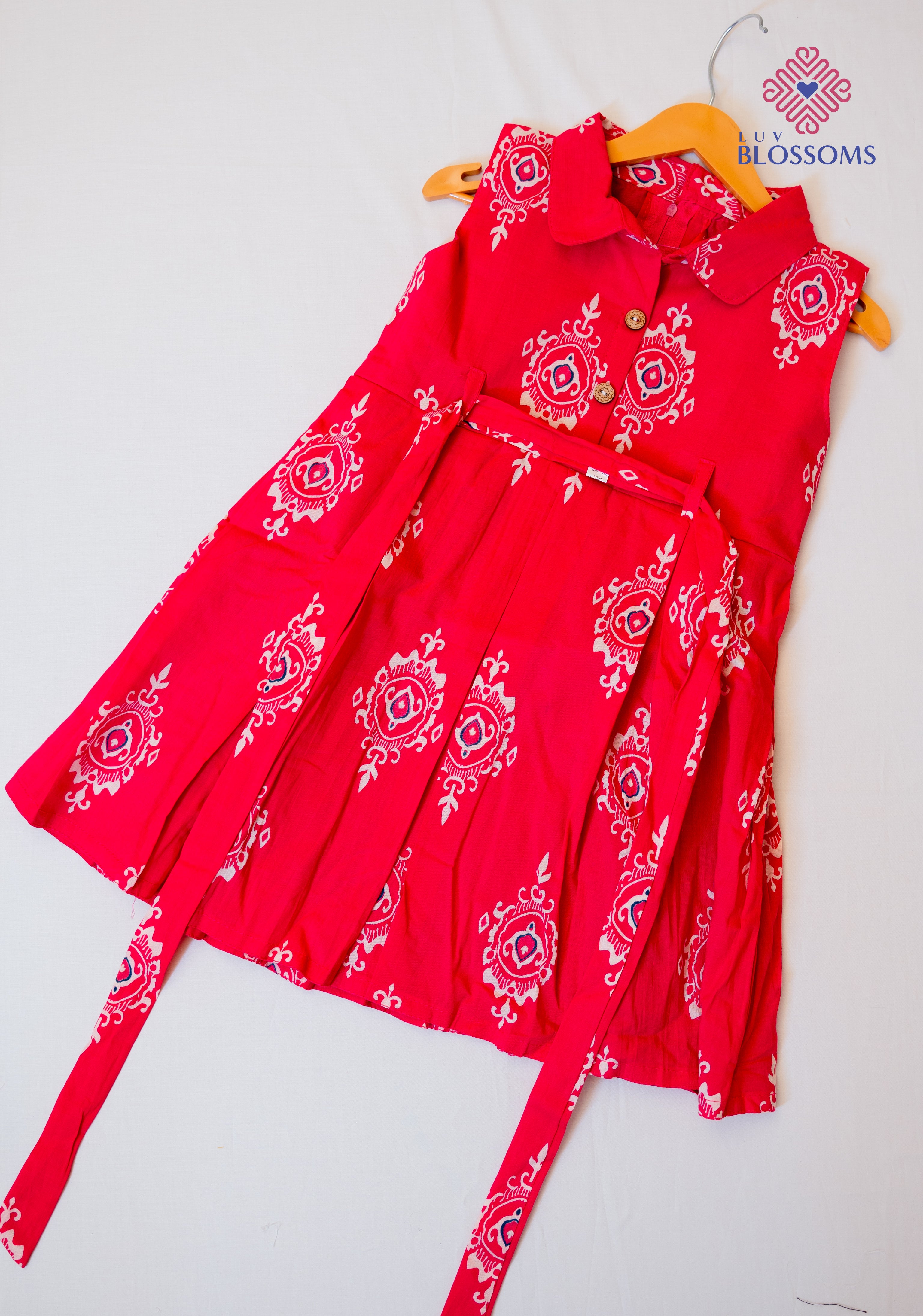 LB1030 Kids Premium Cotton Frock RANI PINK