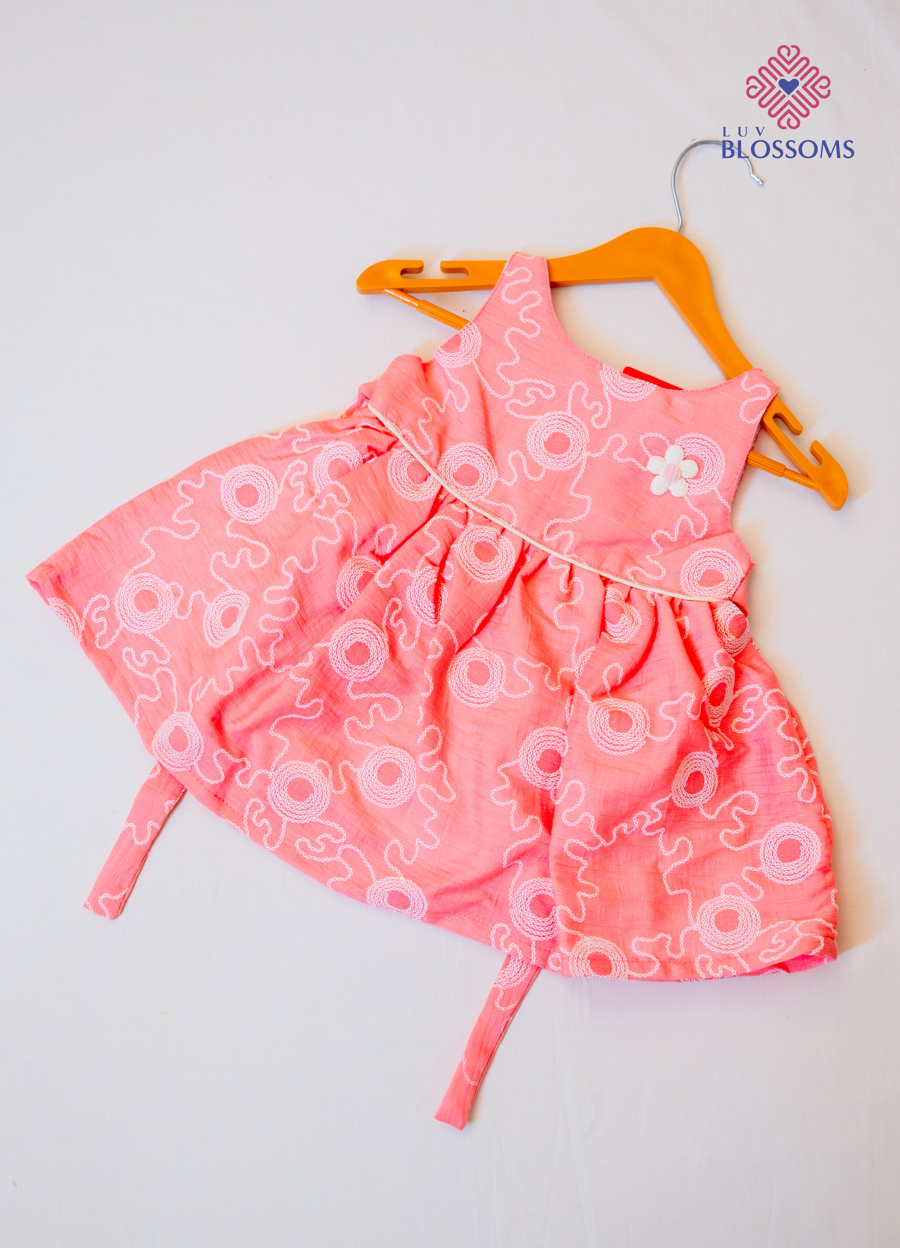 LB1029 Kids Premium Cotton Frock BABY PINK
