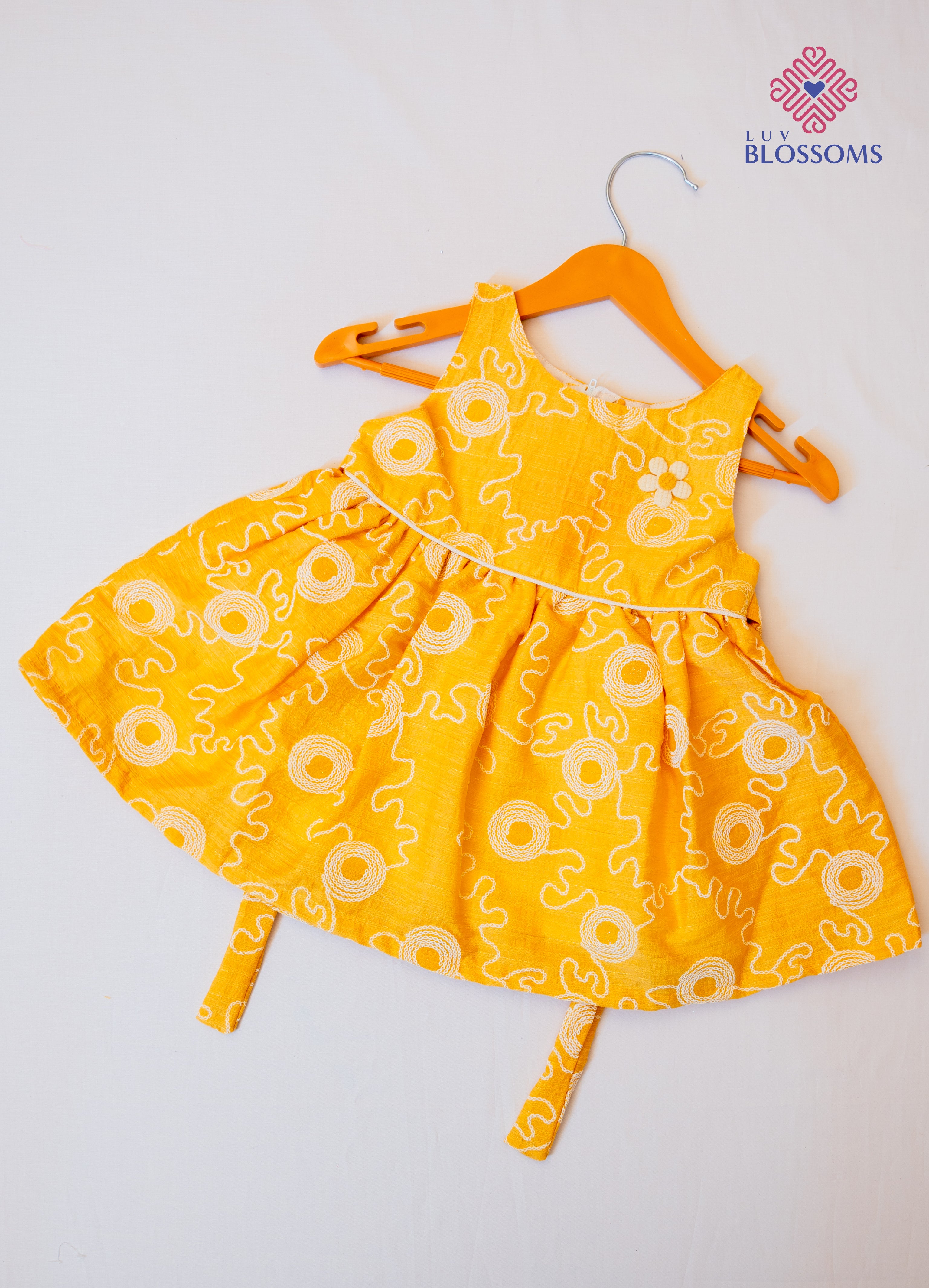 LB1029 Kids Premium Cotton Frock MUSTARD YELLOW
